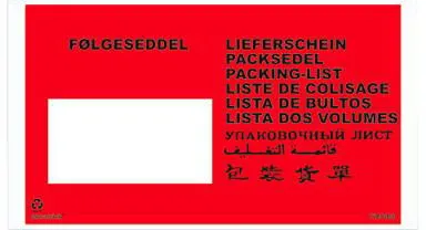 Bolsillo de albarán Docustick con impresión en 10 idiomas C65 225 mm x 122 mm